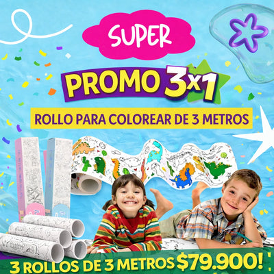 ¡LLEVATE 3 AL PRECIO DE 1! Rollo gigante para colorear de 3 metros🎨